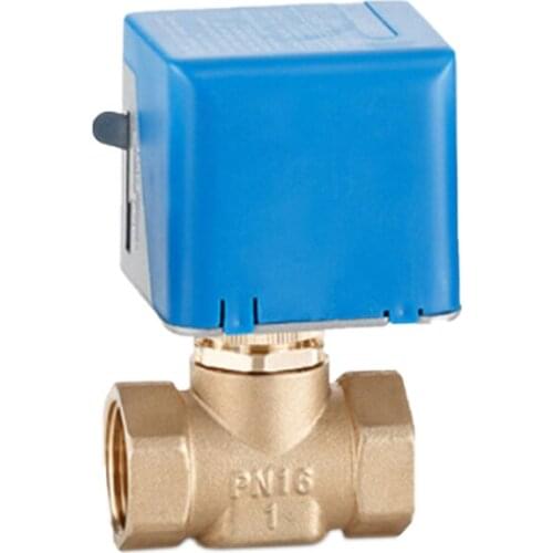 1"Motorized Electric Brass Globe Valves 2 Wire AC220V Two Way Stop Shut-off Valve