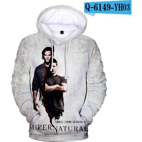 New 3D Printed Supernatural Hoodies Men/Women Sweatshirts Hip hop High Quality Hoodie Supernatural Sweatshirt Loose Clothes