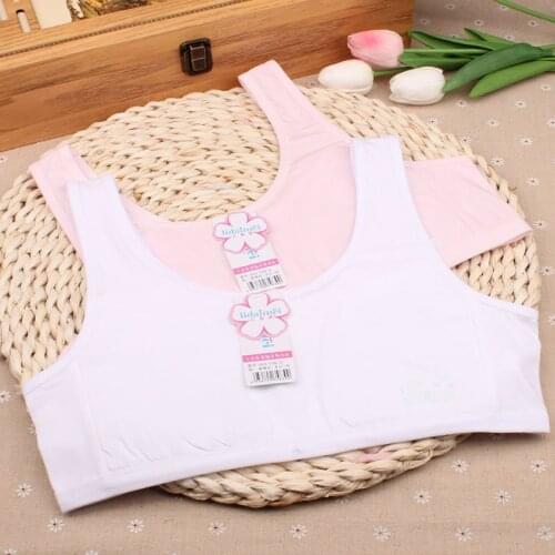 New Childrens Development Period 95 Cotton Wide Shoulder Vest Girls Bra Without Inserts Sleep Bra