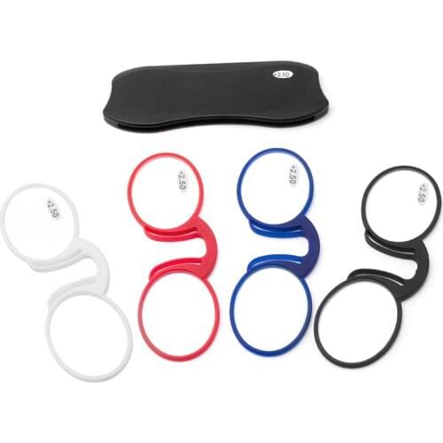 Kaibote195140 Nose Clip Reading Glasses Portable Legless Ultralight Thin Presbyopic Eyeglasses Lightweight Blue Light Protection