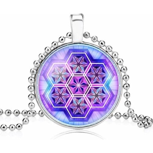 Tibetan Buddhist Indian Yoga Mandala Henna Flower Necklace Round Pedant Sacred geometry Jewelry Spiritual Accessory 12pcs