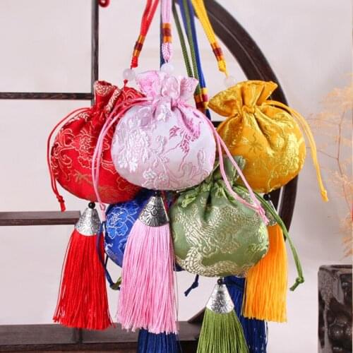 Retro Sachet Classical Dragon Pattern Ancient Decoration Spice Earrings Jewelry Bag for Woman Valentines Day Gift Storage Bags