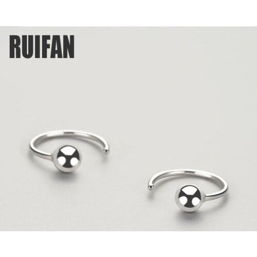 Ruifan Minimalist Round Bead Stud Earrings Trendy 925 Sterling Silver Earring for Women Girls Fine Jewelry Christmas Gift YEA397