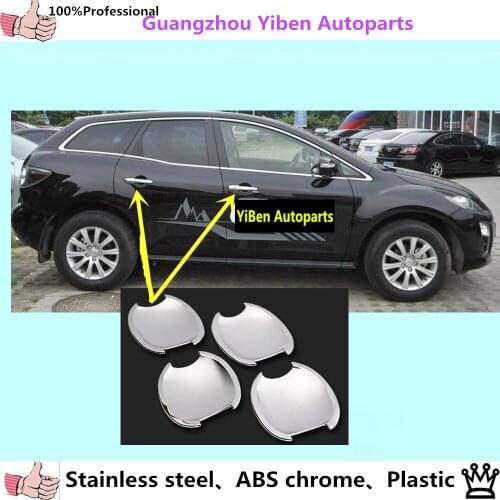 High Quality car styling body cover detector trims ABS chrome external door Bowl sticks lamp frame 4pcs for Mazda cx7 cx-7 4pcs