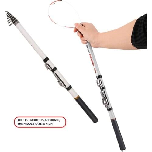 Telescopic Rock Fishing Rod Mini Portable Carbon Fishing Pole Spinning Fly Carp Feeder Rod 1.5m, 1.8m, 2.1m, 2.4m, 2.7m