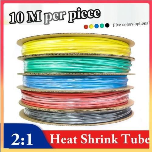 10 METER/LOT BLACK Color 1/2/3/4/5/6/8/10/10/12/14/16/18/20mm Heat Shrink Tubing Tube kit Insulation Tubing Wire Cable