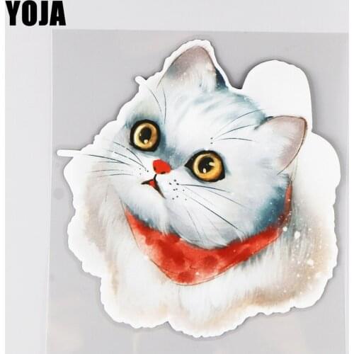 YOJA 14.7×15.5CM Painted Cat Cute Car Body Decoration Stickers Classic Cartoon Vinyl Decal Accessories 19B-0110