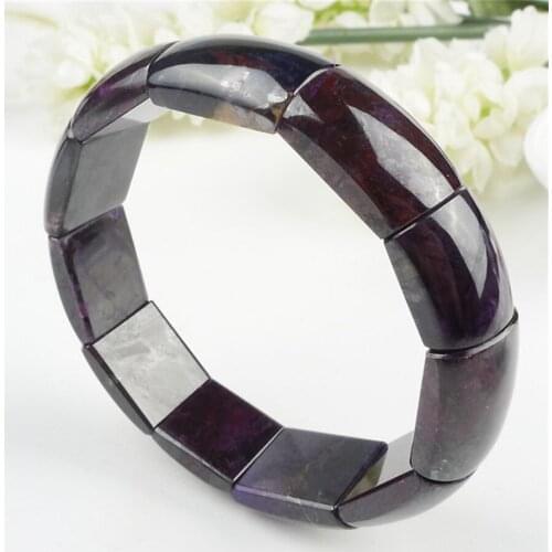 South African Genuine Natural Sugilite Bracelet For Women Rectangle Beads Jewelry Femme Charm Bracelets