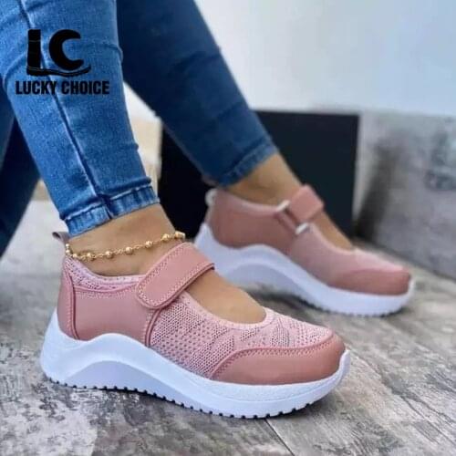 Women Sneakers Platform Sandals Solid Mesh Cut Out Womens Shoes Casual 2021 New Fashion Plus Size Thick Bottom Ladies Sneakers