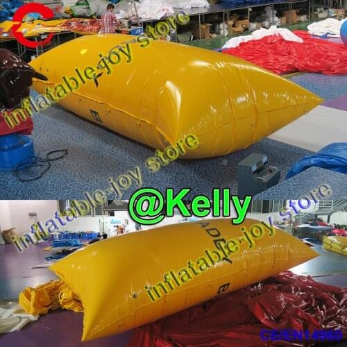 0.9mm pvc tarpaulin 6x3m inflatable water blob, durable inflatable air bag for water jump, inflatable water catapult pillar bags