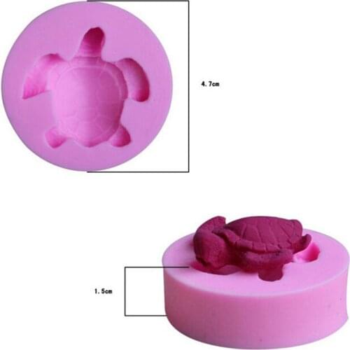 Cake Decoration Tools Mini Cute 3D Silicone Fondant Mold Sea Turtle Cupcake Chocolate Soap Candle Moulds Craft 1pc