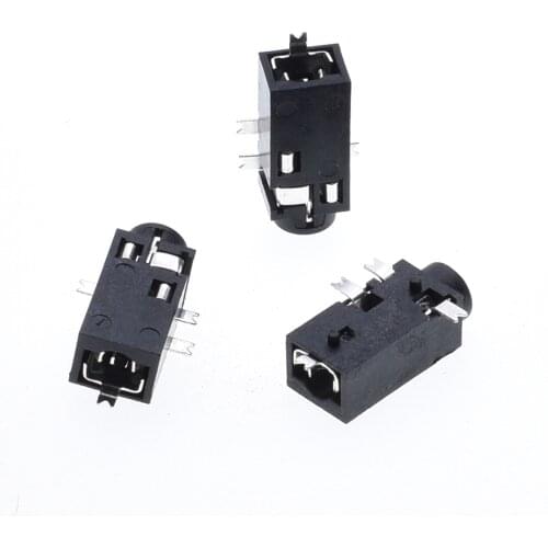 10Pcs PCB Mount 2.5mm 3 Pole DIP Audio Jack Connector high-quality PJ-218 Headphones Jack Socket four-Leg thermostability