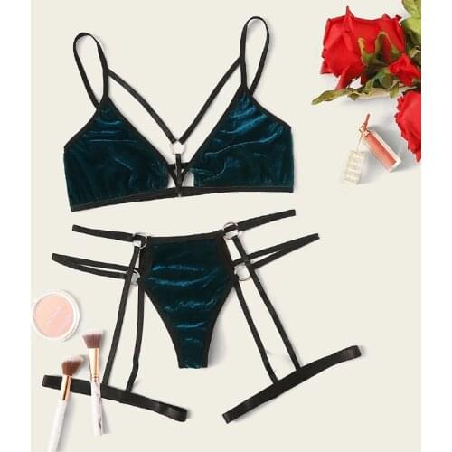 2pcs Women Sexy lingerie porno Bandage Bra Thong set micro Crop Top exotic Underwear Ladies exotic apparel lenceria