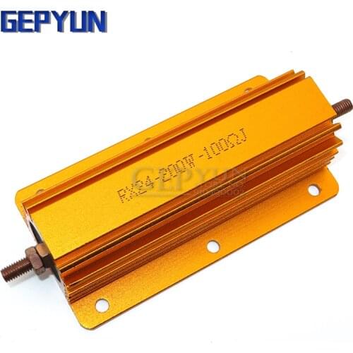 200W Aluminum Power Metal Shell Case Wirewound Resistor 0.1 ~ 1K 0.15 0.2 0.5 1 1.5 2 6 8 10 15 20 100 150 200 300 400 1K ohm