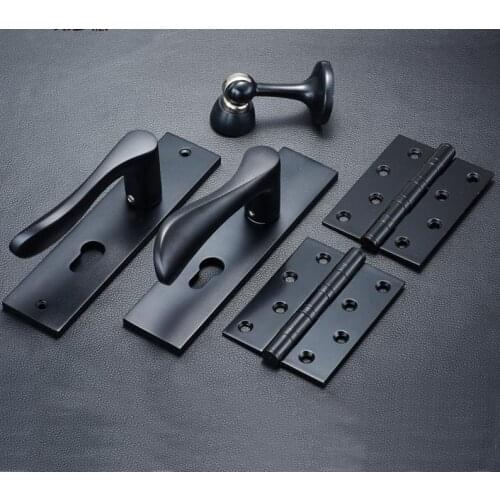 Free Shipping Black Space Aluminum Door Lock Indoor Door Handle Lock Alumina