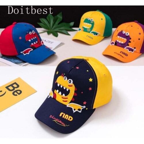 Doitbest 2 to 8 Years old Child Baseball Cap Hip Hop Autumn Small dinosaur kids Sun Hat cartoon Boys Girls Caps snapback hats