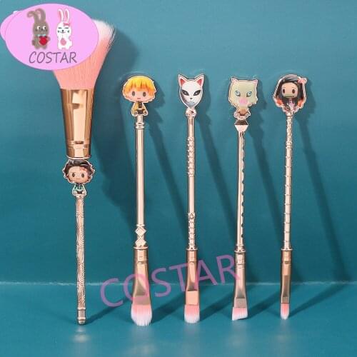 COSTAR Anime Demon Slayer Tanjirou Nezuko Zenitsu Inosuke Cosplay Earring Makeup Brush Eyebrow Pencil