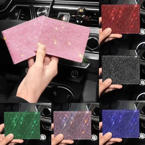 Crysatl Driver License Holder Diamond Cover for Car Driving Documents Business ID Pass Certificate Folder Wallet