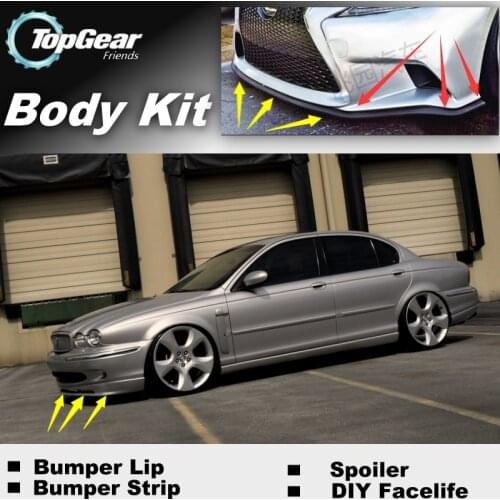 Bumper Lip Deflector Lips For Jaguar S-Type S Type Front Spoiler Skirt For TopGear Friends Car Tuning / Body Kit / Strip