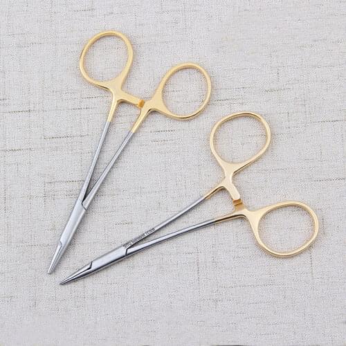Tiangong Golden Handle Needle Holder Needle Holder Korean Double Eyelid Tool Beauty Eye Clinic Needle Holder Equipment