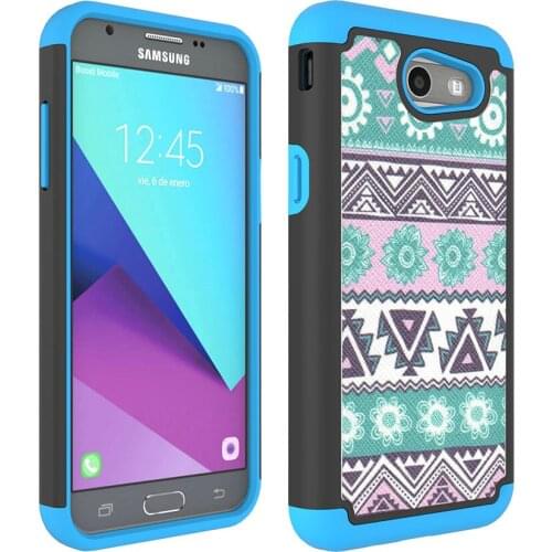 Dual Layer Tribal PC + TPU Rugged Case Shockproof Protective Cover For Samsung Galaxy J3 2017/J3 Emerge/J3 Eclipse/J3 Mission