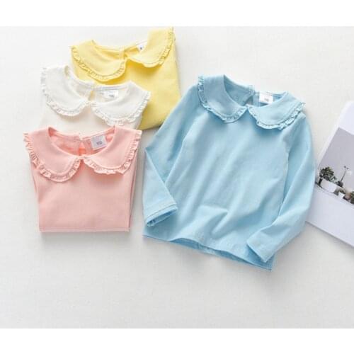 Baby Girls T-shirts Princess Newborn Kids Clothes Wholesale Toddler Cotton Long Sleeve T shirt Blouse Casual Clothes