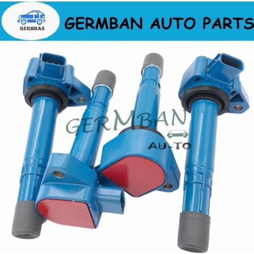 4PCS Ignition Coils 30520-PGK-A01 30520-PVF-A01 30520-PVJ-A01 for HONDA CIVIC PILOT RIDGELINE ACURA EL MDX 1.7-3.7L 2001-2009