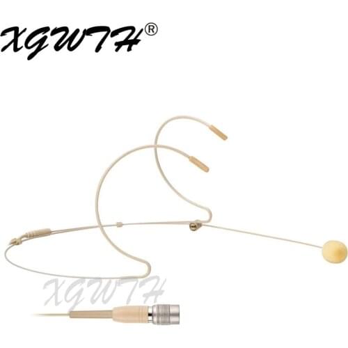 Condenser Headworn Headset Microphone with Hirose 4 Pin Plug for Audio Technica Wireless System & Bodypack Transmitter Stage Mic