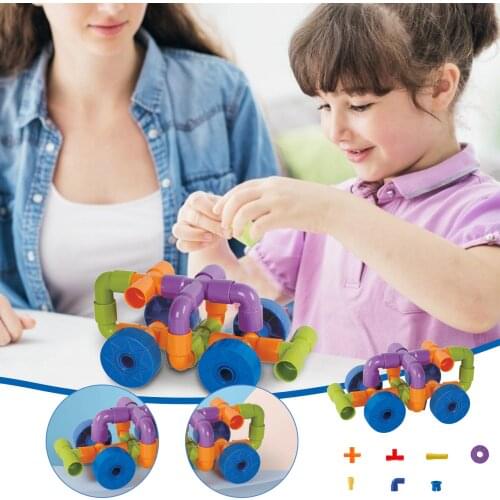 Constructor Building Blocks Water Pipe Horn Sound Wheel Building Block Toy Puzzle Plug Kids Boys And Girl Educational Toys Gift