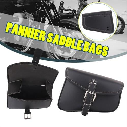 Motorcycle Saddlebag Leather motorcycle Saddle bags For Indian Scout For Suzuki For Honda For Kawasaki Waterproof - Right Side
