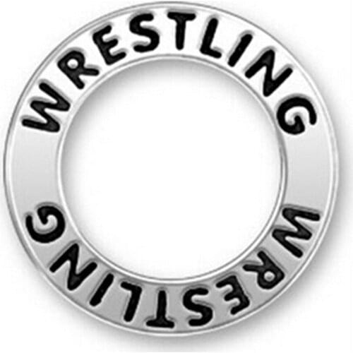 Metal crafts Wrestling Pendant Charms Round Circle Message Wrestling Jewelry For Necklaces Bracelets Making Fashion Custom