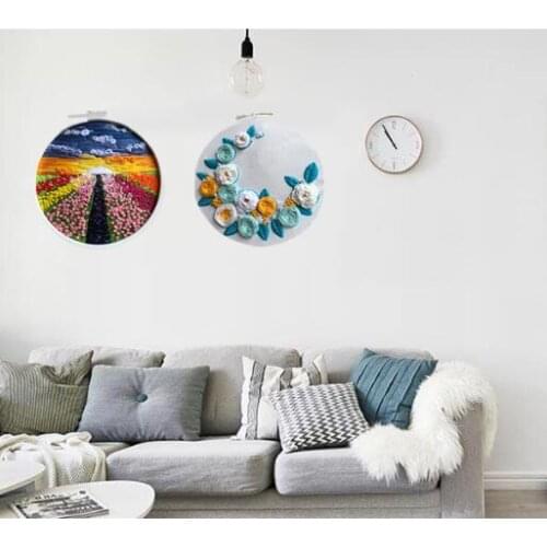 20x20cm Flower Shop Plant Series European embroidery kit simple three-dimensional embroidery Ribbon kit embroidery needlework