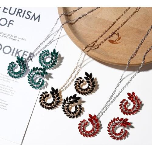 XIYANIKE Fashion Wedding Jewelry Set 2019 Chain Enamel Charm Crystal Rhinestone Jewelry Sets For Party Bridal Necklace Earrings