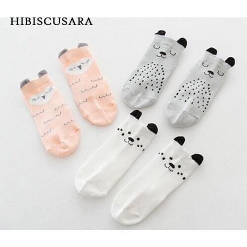 Nonslip Newborn Baby Cotton Socks Cute Cartoon Animal Design Bebe Boy Girl Socks 3d Ears Kids Spring Summer Ankle Sox