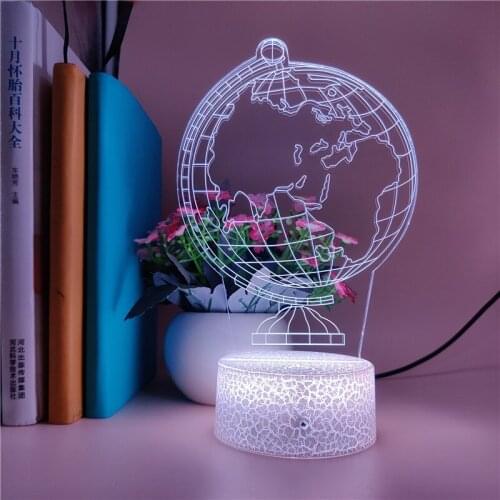 Globe Night Sensor Light LED USB 3D Table Lamp Atmosphere Nightlight Student Kid Teaching Aid Gift Learning Interest Inspiration