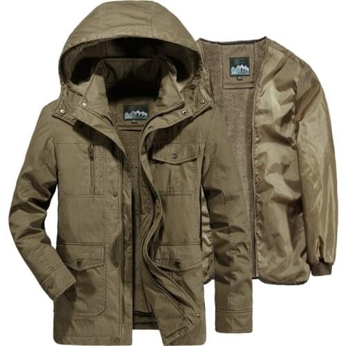 New winter jacket for men 2 pcs fleece parka men thick brand military winter coat men warm parka hombre plus size 6XL