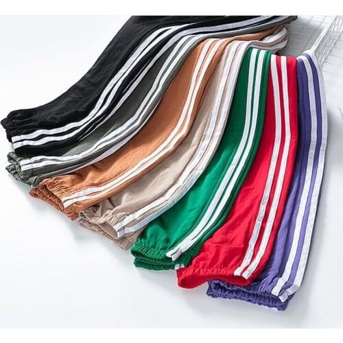 Casual Korean Pants Joggers Women Striped Twotwinstyle Womens Clothing Holiday Woman Clothes
