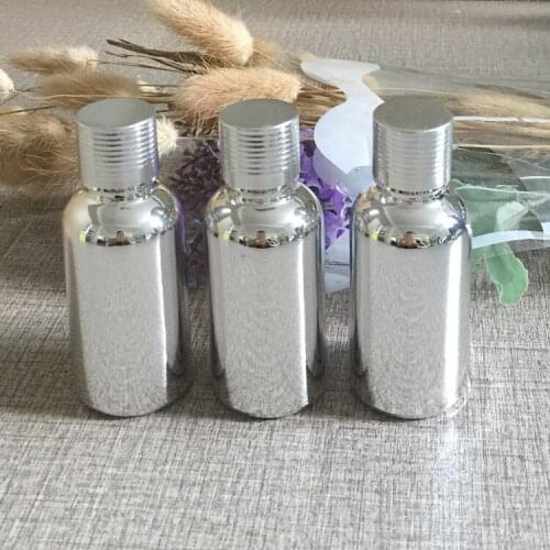 30ml empty essential oil glass bottles w silver plated makeup containers refillable cosmetics bottles travel container packaging