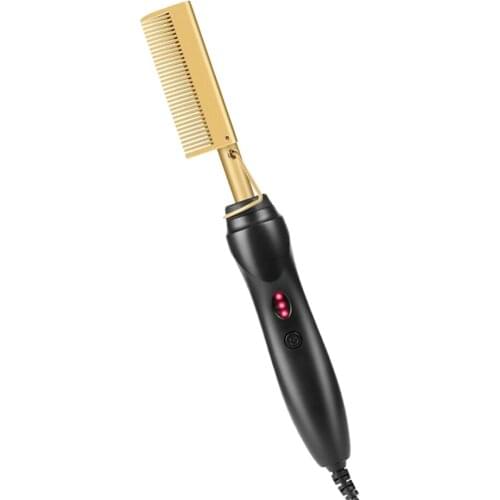 Hot Comb Hair Straightener Electric Heating Comb Beard Straightener-EU Plug