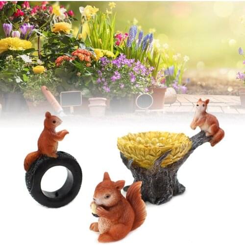 Resin Potted Plug-In New Squirrel Suit Creative Garden Landscape Ornaments Cute Home Decoration Gifts SDF-SHIP