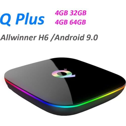 20pcs Q Plus tv box Android 9.0 4GB 32GB 64GB USB3.0 4K IPTV Netflix Smart set top box Q Plus PK X96 H96 MAX media player