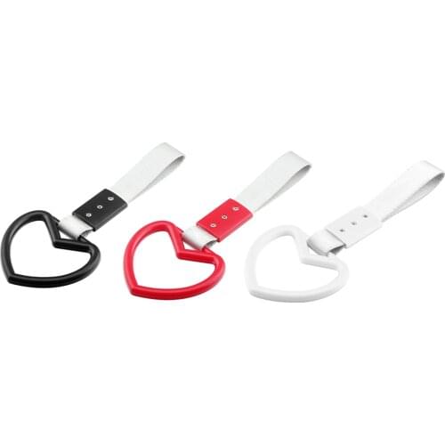 Heart-shaped Car Static Belt Decorative Warning Loops Rear Bumper Warning Ring Safety Pull Ring