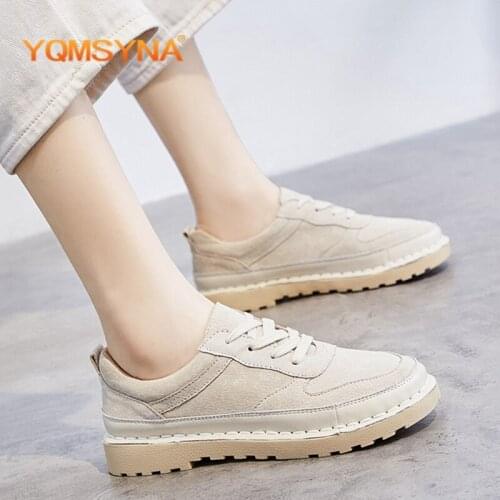 YQMSYNA Fashion Sneakers Casual Round Toe Lace-up Non-slip Flat Sports Shoes High Quality Leisure Mixed Colors Womens Shoes Q11
