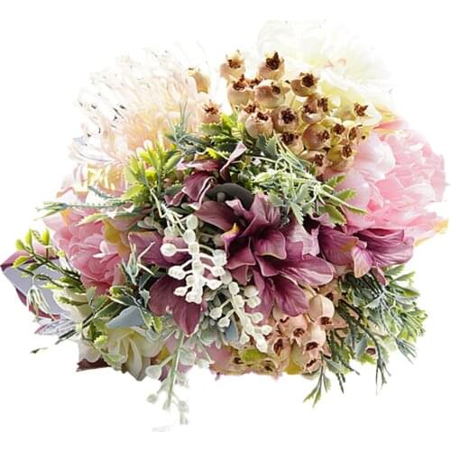1 Bundle Wedding Combination Bouquet Bride Bridesmaid Holding Flowers Artificial Flowers Household Home Decor Scrapbook