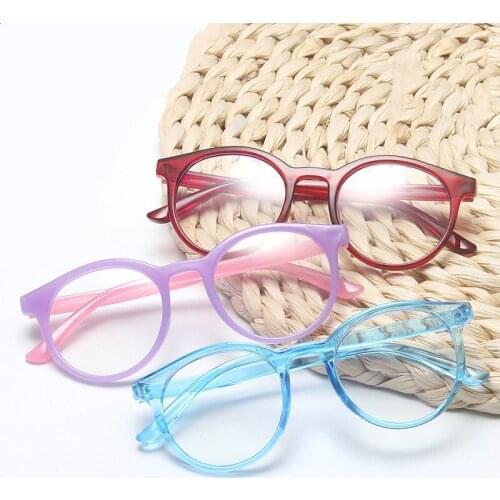 1pcs Kids Round Frame Anti Blue Light Glasses Plain Glasses Children Radiation Protection for Kid Computer Phone Online Course