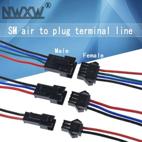 10pcs 2.54 LED power cord SM terminal line air to plug connector 2P 3P 4P electronic terminal male and female connection line