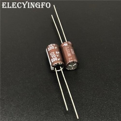 10pcs 220uF 10V220UF NIPPON BF Series 6x12mm 10V220uF motherboard Electrolytic capacitor