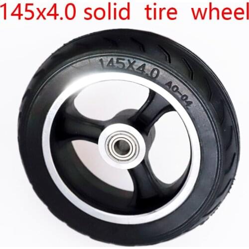 145x4.0 Electric Motorcycle Scooter Expanded Solid Tire 6 Inch Rubber Wheel Aluminum Bearing Tubeless Tire