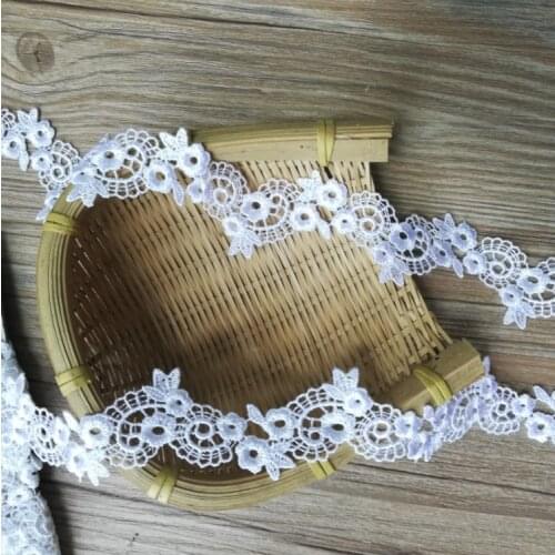 2 Meters/lot Width 2.8cm Pink Gold Water Soluble Embroidered Lace Trim Ribbon DIY Garment Scarf Necklace Curtain Sewing Supplies