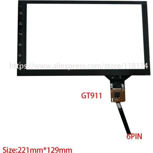 221*129/6 line 1024*600 touch screen ribbon cable JTS-004-101 capacitive touch screen car DVD navigation screen/GT911 6 pin